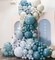 Dusty Blue Balloon Garland Double Stuffed Blue Sand White Balloons Slate Blue Cream Beige Balloon Arch kit for Baby Shower Boy Birthday Wedding Boho Party Decoration